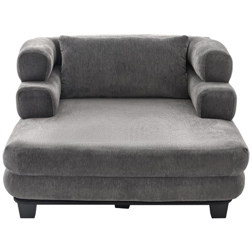 Noble House oversized chaise lounge sofa bed with deep seat and layered armrests, showcasing plush upholstery and modern design.