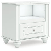 Kozlani - One Drawer Night Stand - White - R&R Furniture Gallery (Fountain Valley, CA)