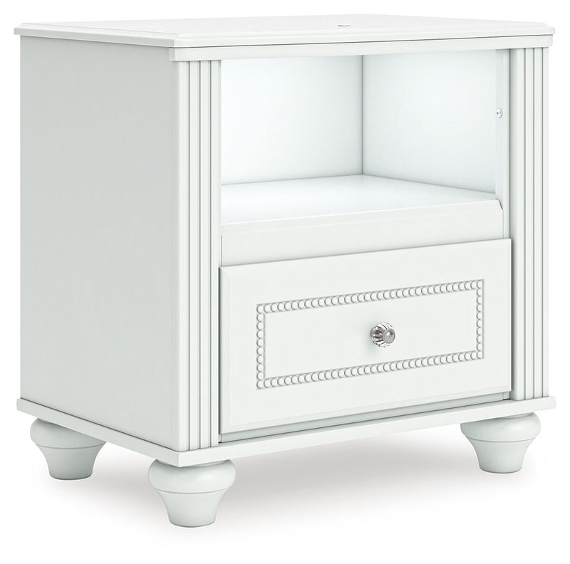 Kozlani - One Drawer Night Stand - White - R&R Furniture Gallery (Fountain Valley, CA)