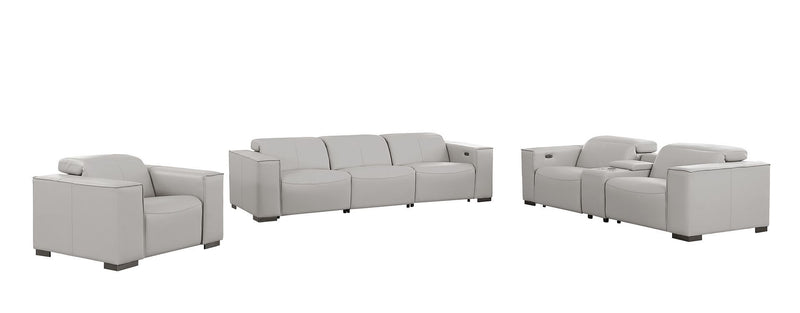 1208 - Modular Leather Set With 6 Power Recliners & Power Headrests