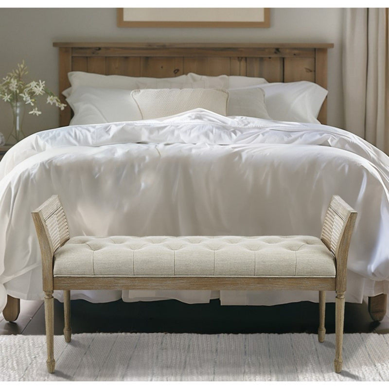 Accent Bench With Arm - Natural - R&R Furniture Gallery (Fountain Valley, CA)