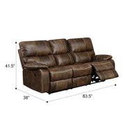 Reclining Sofa With USB Charging, Pocket Coil Seating, And Hidden Storage - Brown - R&R Furniture Gallery (Fountain Valley, CA)