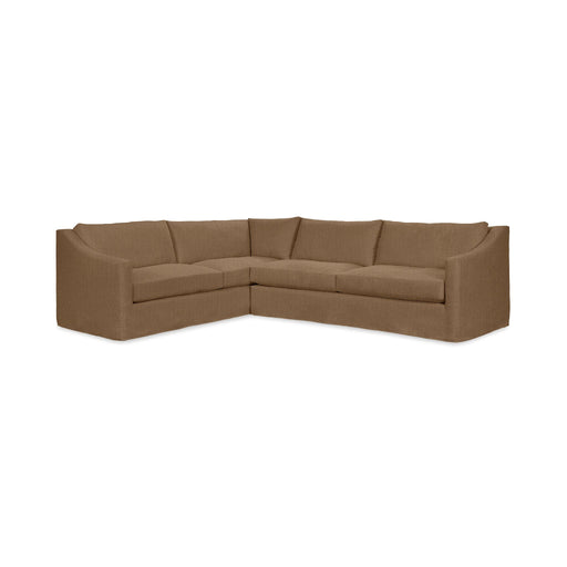 Classic Home Kipton upholstered corner sectional with plush cushions and fabric upholstery, shown in a modern living room setting.