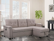 Nathan - Reversible Sleeper Sectional Sofa With Storage Chaise, USB Charging Ports And Pocket - R&R Furniture Gallery (Fountain Valley, CA)