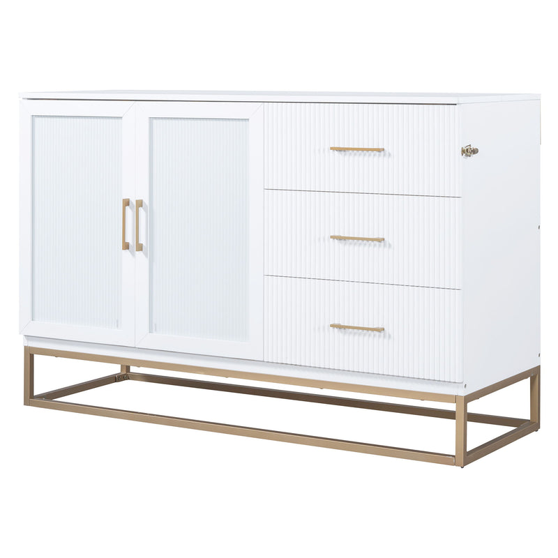 Murphy Bed With Frosted Glass Doors Design, Fake Drawers, Metal Legs - R&R Furniture Gallery (Fountain Valley, CA)
