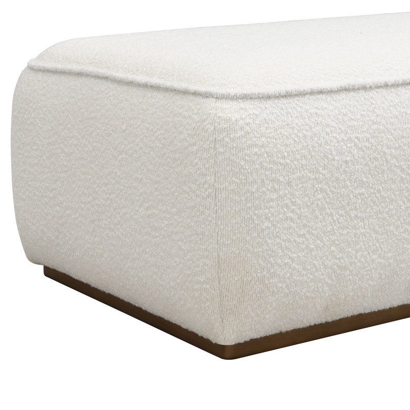 Grainy Footstool For Home - Beige - R&R Furniture Gallery (Fountain Valley, CA)