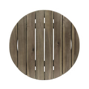 Noble House outdoor acacia wood side table with weather-resistant finish, featuring a sturdy square tabletop and minimalist design.