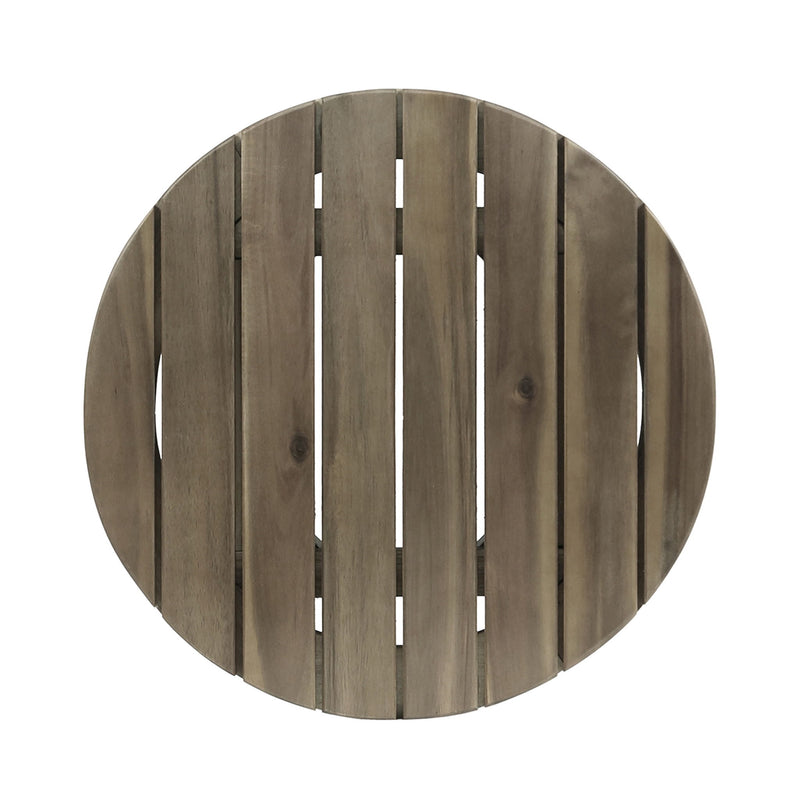 Noble House outdoor acacia wood side table with weather-resistant finish, featuring a sturdy square tabletop and minimalist design.