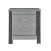 Lorenzo - Nightstand With Hidden Compartment And Handles - Silver - R&R Furniture Gallery (Fountain Valley, CA)