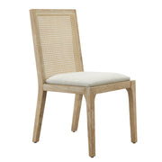 Dining Chair With Synthetic Cane Back And Upholstered Seat (Set of 2) - Natural - R&R Furniture Gallery (Fountain Valley, CA)