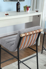 Lahni - 17" Boucle Fabric Counter Height Chair - R&R Furniture Gallery (Fountain Valley, CA)
