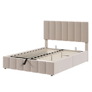 Elegant Upholstered Platform Bed With Hydraulic Storage System - R&R Furniture Gallery (Fountain Valley, CA)