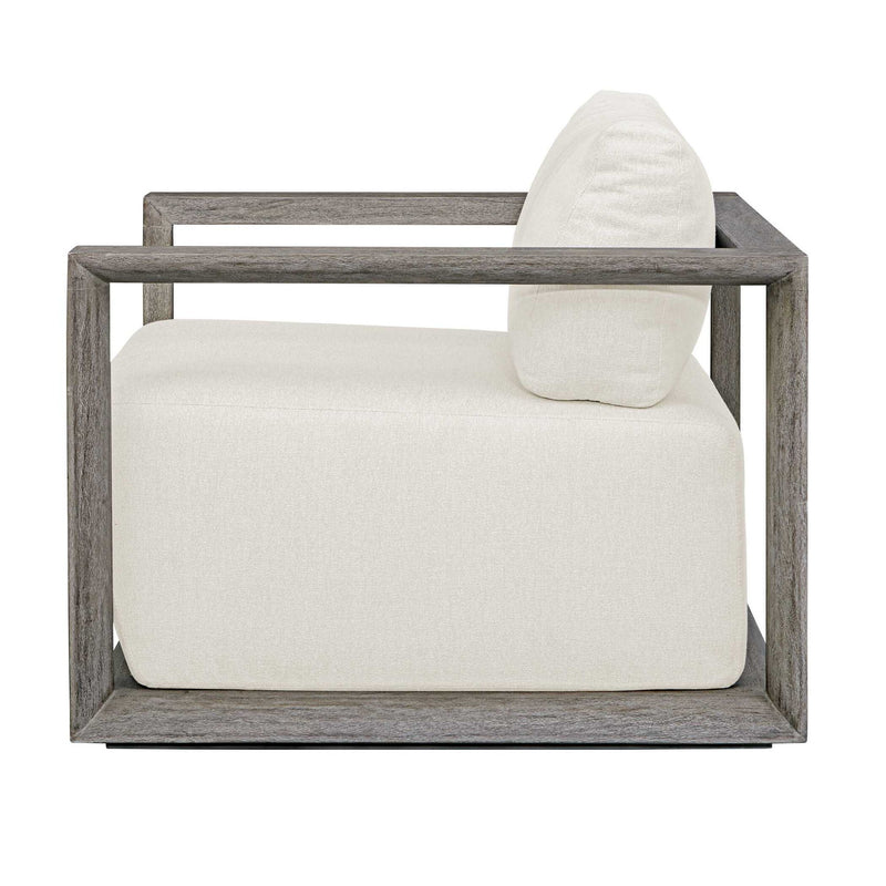 Remsen - Outdoor Lounge Chair - Dark Gray / White