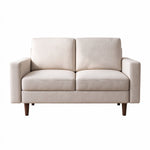US Pride loveseat sofa with two removable cushion seats, stationary design perfect for living room relaxation.
