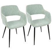Lumi Source Margarite mid-century modern dining chairs set of 2 with sleek wooden legs and curved upholstered seats.