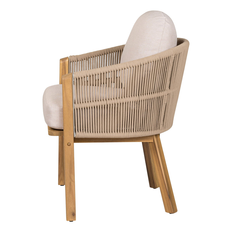 Grotta - Outdoor Dining Arm Chair (Set of 2) - Teak / Beige - R&R Furniture Gallery (Fountain Valley, CA)