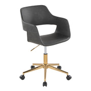 Lumi Source Margarite contemporary task desk chair with black cushioned seat and adjustable backrest, suitable for office use.