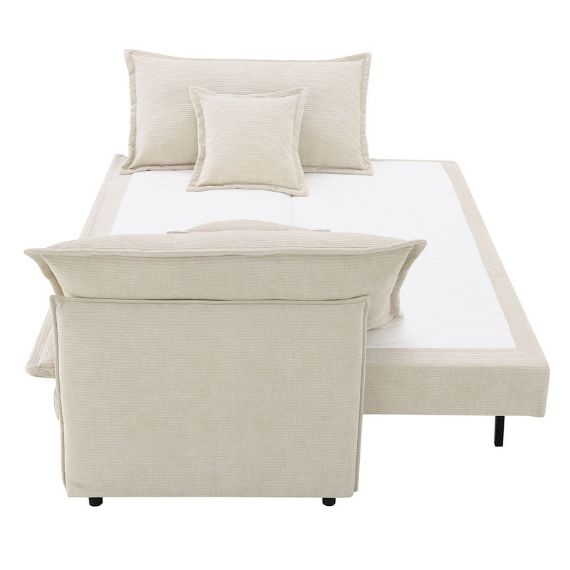 Elisea - Sofa With Sleeper - Beige Fabirc - R&R Furniture Gallery (Fountain Valley, CA)