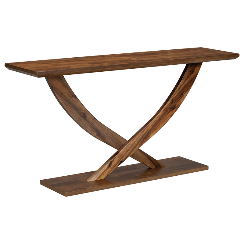 Console Table With Cross Leg Base And Reinforced Support Plate - R&R Furniture Gallery (Fountain Valley, CA)