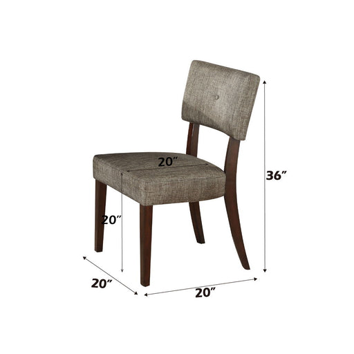 Drake - Side Chair (Set of 2) - Gray Fabric & Espresso - R&R Furniture Gallery (Fountain Valley, CA)