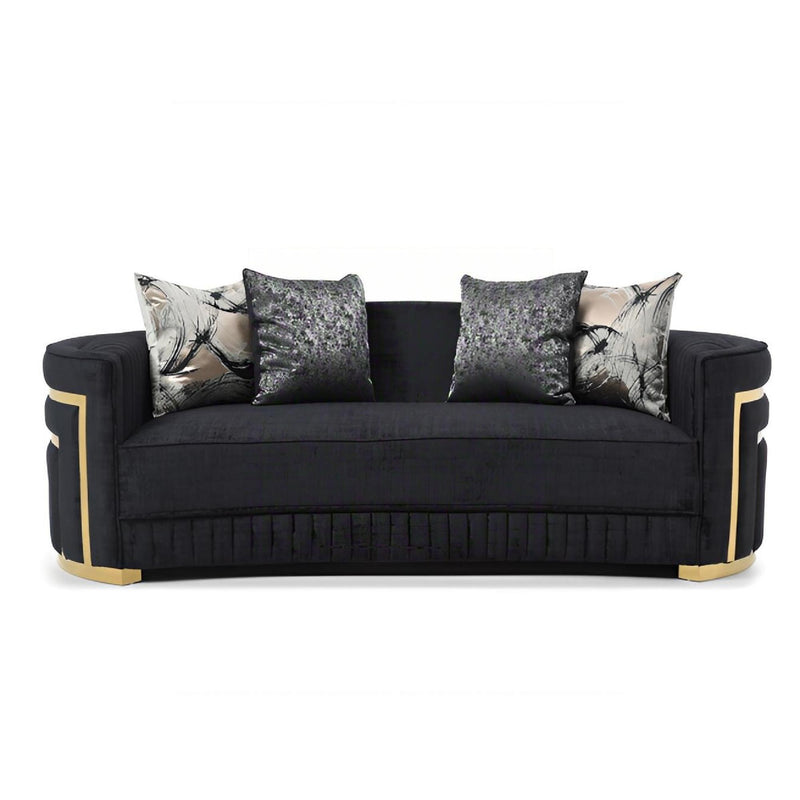Soledad - Sofa With Upholstery And Hued Accents - Black - R&R Furniture Gallery (Fountain Valley, CA)