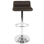 Pair of Lumi Source Ale contemporary adjustable barstools with wooden seats and black metal frames, set of two.