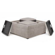 Avalon - Square Coffee Table, Storage Ottoman - R&R Furniture Gallery (Fountain Valley, CA)