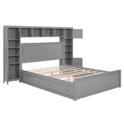 DreamHaus cabinet bed with integrated shelf, sockets, and twin long trundle, featuring a modern design and functional storage.