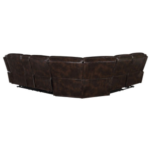Mclean - Power Reclining Sectional Sofa With Storage Console - Dark Brown