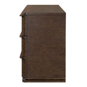 ACME Zoey brown oak dresser with multiple drawers and sleek modern design for stylish bedroom storage.