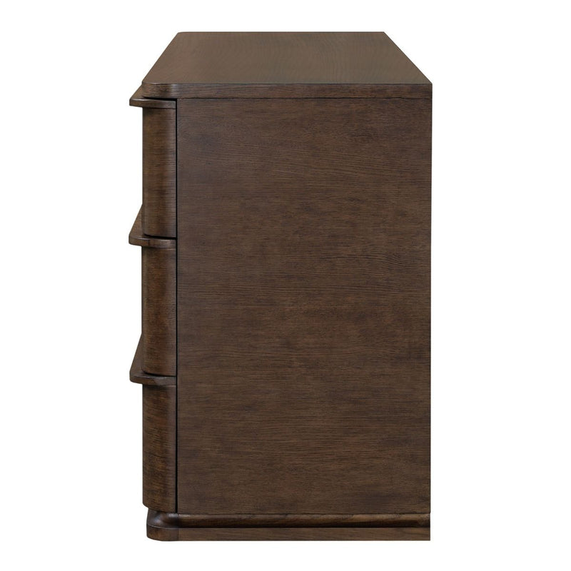 ACME Zoey brown oak dresser with multiple drawers and sleek modern design for stylish bedroom storage.