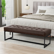 Penelope - Ottoman Bench With Genuine Leather Upholstery - Brown - R&R Furniture Gallery (Fountain Valley, CA)