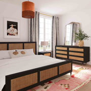TOV Furniture Sierra panel bed with a modern design, featuring a sleek headboard and sturdy wooden frame.
