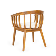 Klismos - Dining Armchair (Set of 2) - Teak / Beige - R&R Furniture Gallery (Fountain Valley, CA)