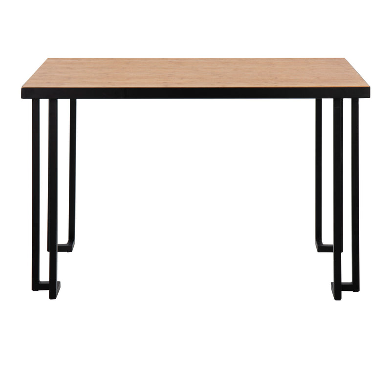 Lumi Source Roman Industrial Desk in black and natural wood finish with a modern writing desk design.