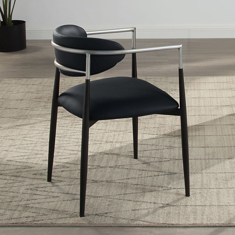 Gavan - Arm Chair (Set of 2) - Black Synthetic Leather - R&R Furniture Gallery (Fountain Valley, CA)