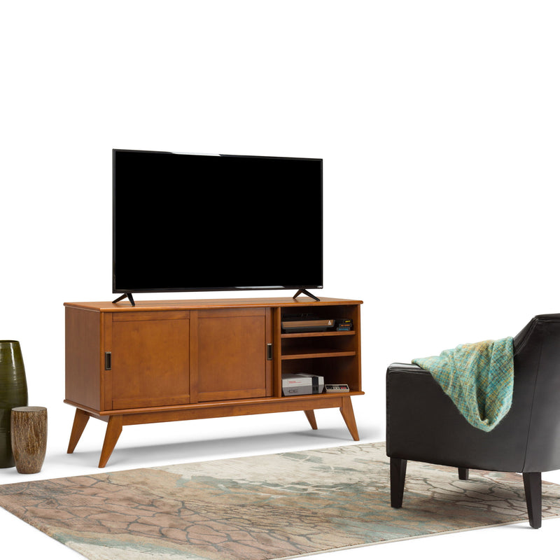 Draper - Handcrafted Mid Century Low TV Media Stand - R&R Furniture Gallery (Fountain Valley, CA)