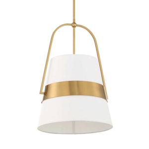 Harness - 1 Light Shade Pendant - White / Gold