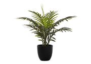 20" Tall, Artificial Plant, Palm, Indoor, Faux, Fake, Table, Greenery, Potted, Real Touch, Decorative - Green / Black - R&R Furniture Gallery (Fountain Valley, CA)