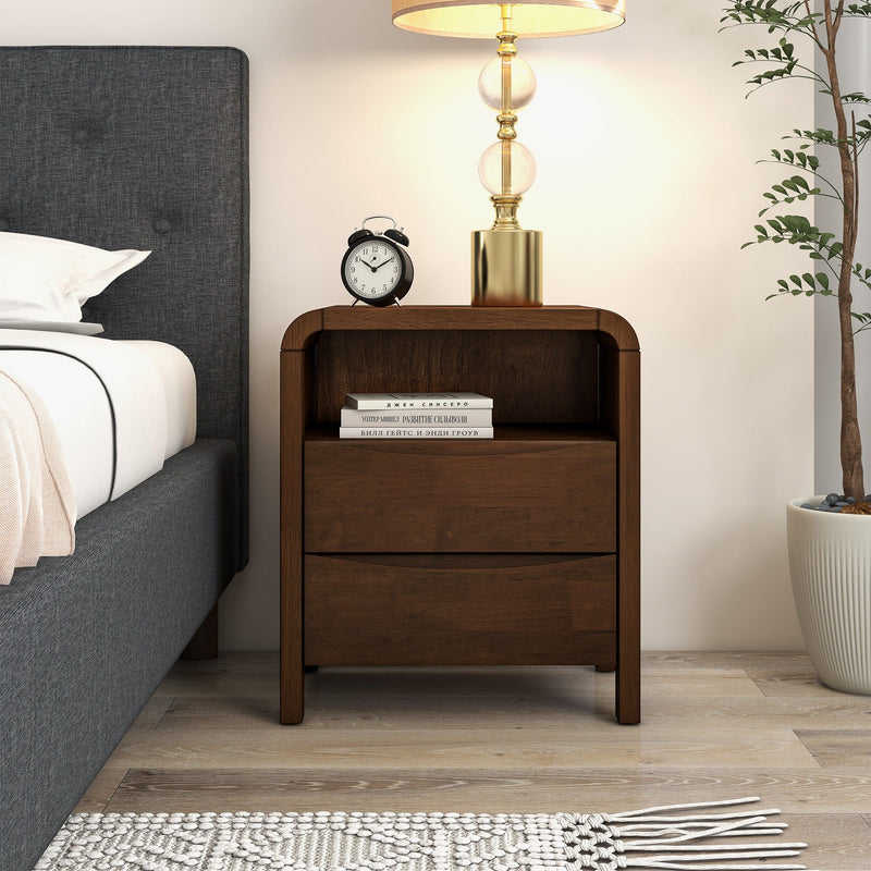 Lionel - Nightstand 2 Drawer - Brown - R&R Furniture Gallery (Fountain Valley, CA)