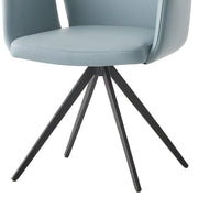 Segismunda - Arm Chair With Swivel - Light Blue Leather & Black - R&R Furniture Gallery (Fountain Valley, CA)
