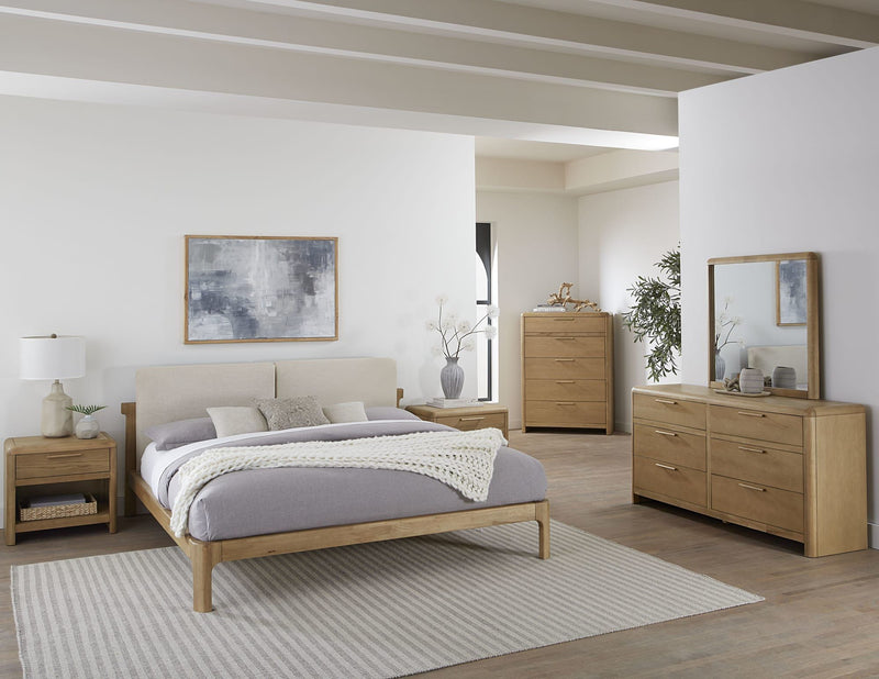 Furano Five Drawer Ash Wood Chest in Ginger