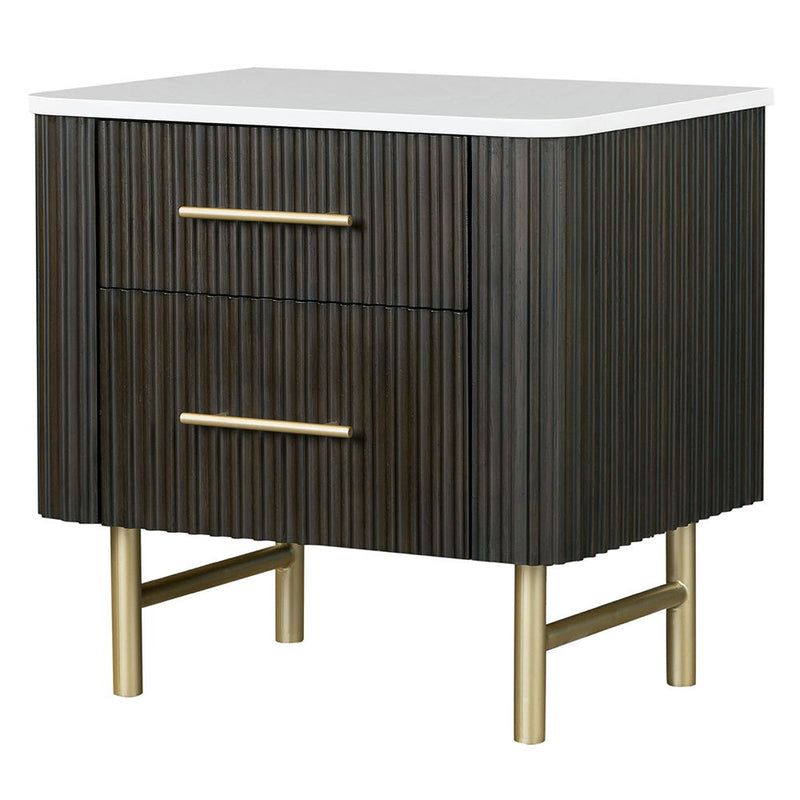 Clayten - Nightstand - Marble Top & Espresso - R&R Furniture Gallery (Fountain Valley, CA)