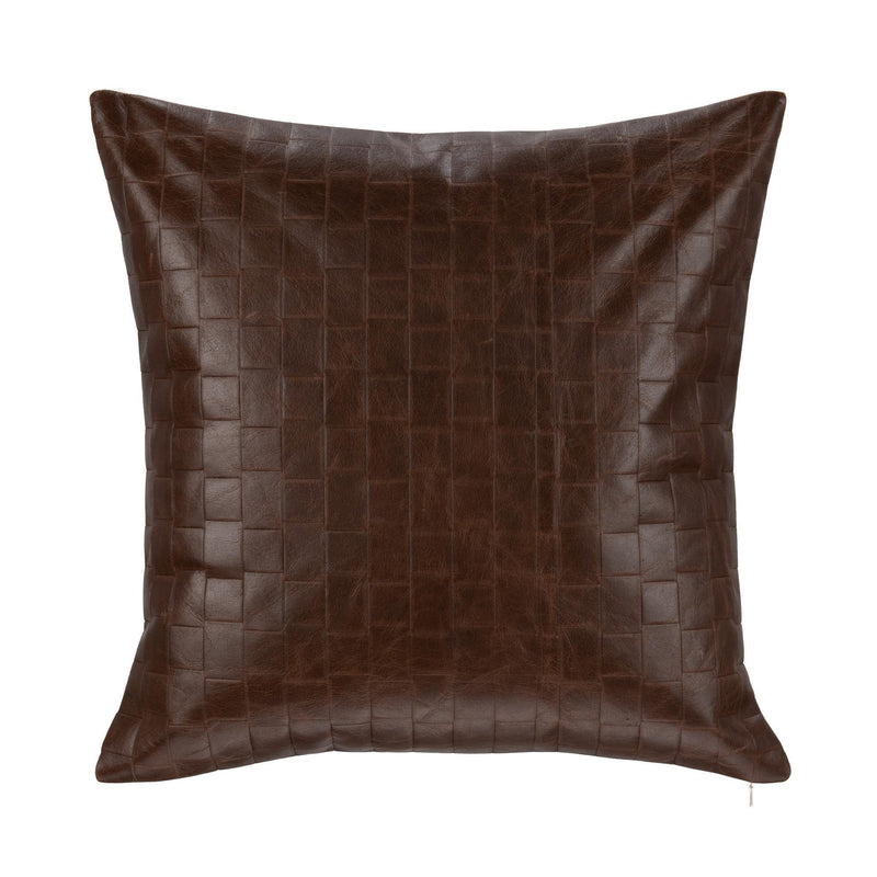 Tranquil Coasts - 20" x 20" Leather Seston Pillow - Brown - R&R Furniture Gallery (Fountain Valley, CA)