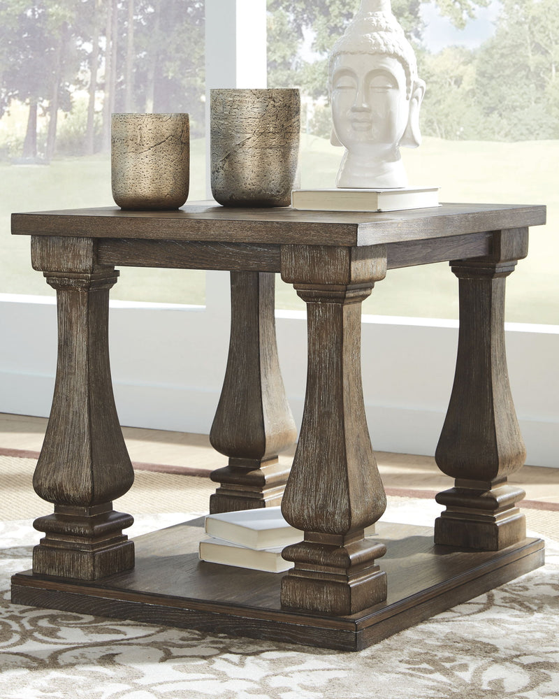 Johnelle - Rectangular End Table - Gray - R&R Furniture Gallery (Fountain Valley, CA)