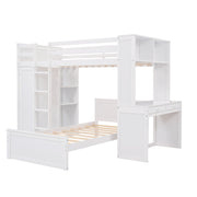DreamHaus loft bed with standalone bed, shelves, desk, and wardrobe, showcasing a multi-functional bedroom furniture setup.