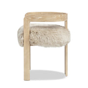 Jennifer Taylor Home Millwick low back dining arm chair in natural blonde wood with a sleek, modern design for stylish dining spaces.