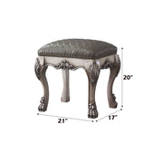 Dresden - Vanity Stool - Vintage Bone White & Synthetic Leather - R&R Furniture Gallery (Fountain Valley, CA)