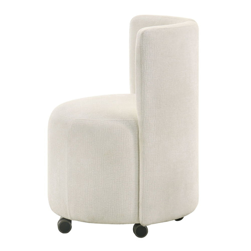 Blayde - Side Chair With Swivel (Set of 2) - White Chenille Fabric - R&R Furniture Gallery (Fountain Valley, CA)