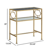 Grifton - Rectangular Glass Accent Table - Antique Gold - R&R Furniture Gallery (Fountain Valley, CA)